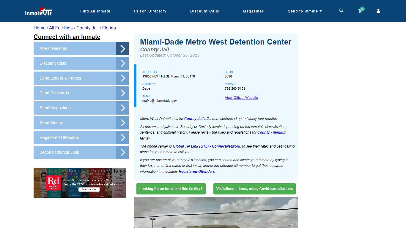 Miami-Dade Metro West Detention Center - Inmate Locator - Miami, FL